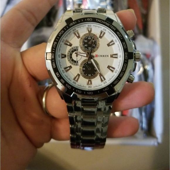 SILVER TOP QUALITY MEN BRAND NEW WATCH - Picture 5 of 7